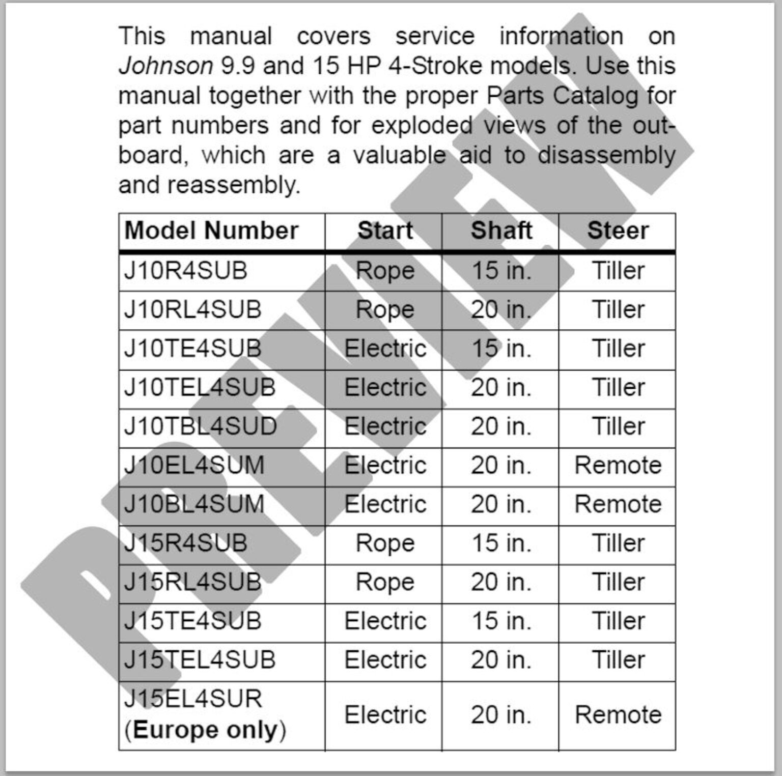 Johnson Manual De Servi O De Motor De Popa Hp Tempos