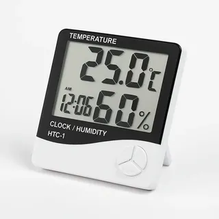 Termo Higrômetro Digital S-forte Com Relógio E Memória 99% Umidade Interno